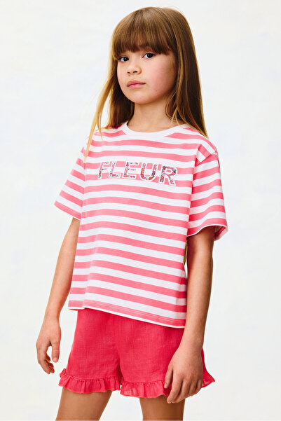 H&M Pamuklu ve Aplikeli Tişört