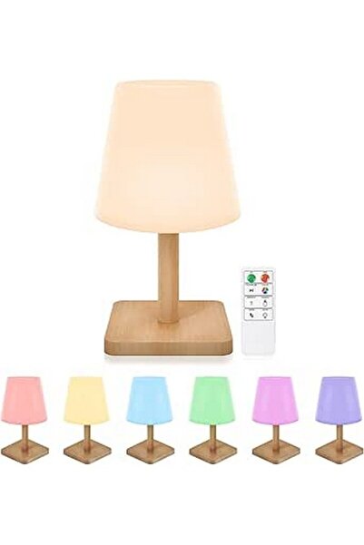 uuffoo LED table lamp 7 colors, wireless, with remote control, 16 x 16 x 25 cm