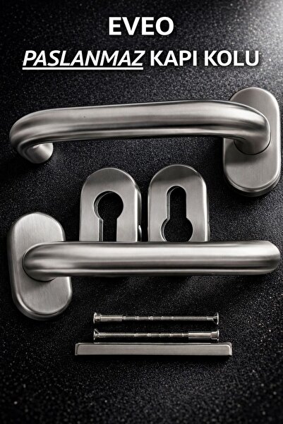 EVEO PASLANMAZ RONDO TOPUZLU GİRİŞ KAPISI KAPI KOLU ( 1 TAKIMA GÖRE )