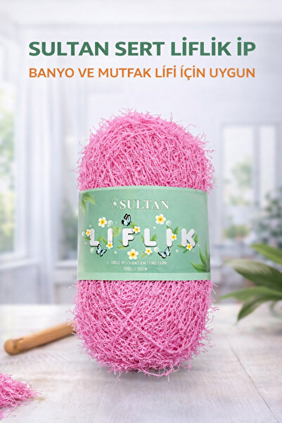 Sultan Sert Liflik ipi Sert Mutfak Lifi ve Banyo Lifi İpi Sert Saçaklı ip Şek...