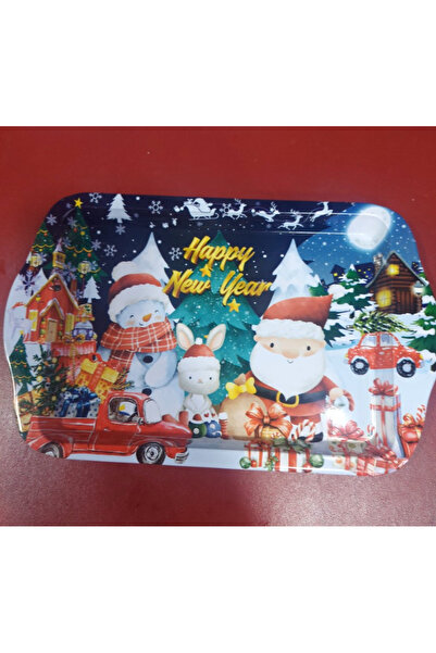 esdekor Small Christmas Themed Specially Designed Metal Serving Tray Christma...