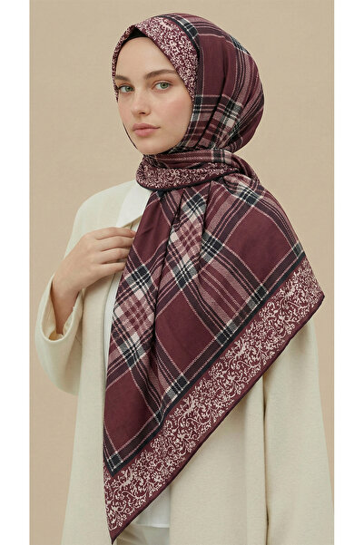 Karaca Eșarfă din raion cu model în carouri - Negru / Prună