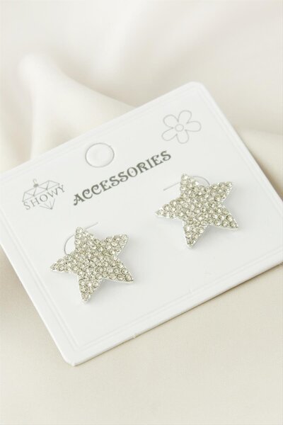 Bijuteri Net Star Stone Earrings