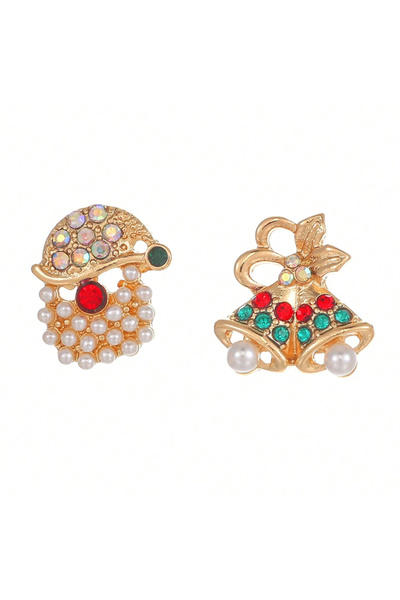 EFAYN.RO Women's earrings, happy winter theme, holiday pattern with Santa Cla...