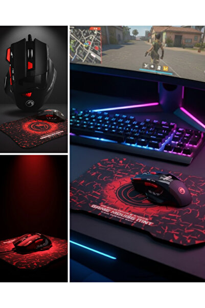 ASTRALTECH Ergonomik Gaming Mouse ve Mousepad 3 DPI Ayarlı LED Işıklı Tasarım