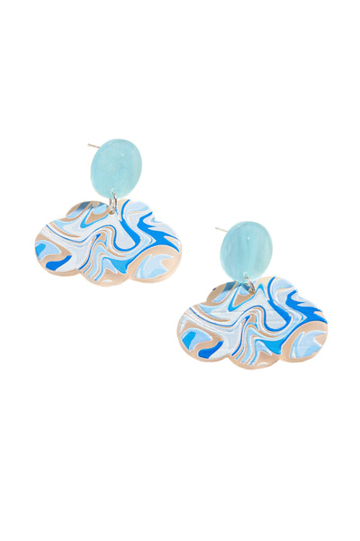 EFAYN.RO Women's earrings, summer vibe model, unique theme, wave shape, multi...