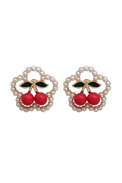 EFAYN.RO Women's earrings, delicate pattern with delicious cherries, cherry w...