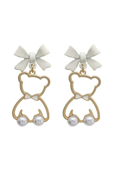 EFAYN.RO Women's earrings, minimalist model with teddy bears, accessorized wi...