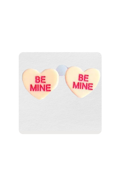 EFAYN.RO Women's earrings with hearts, cheerful Be Mine model, fashion love t...