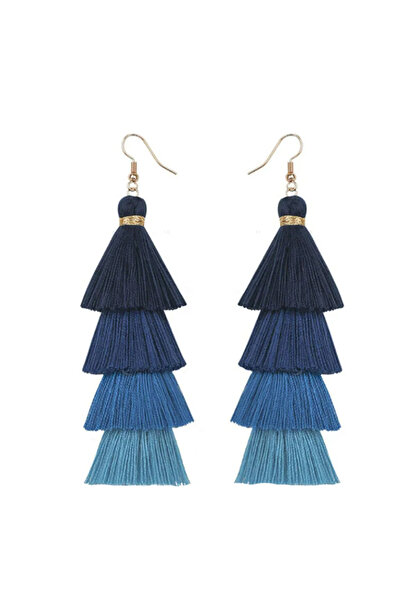 EFAYN.RO Women's earrings, cheerful model with multiple tassels, long, colorf...