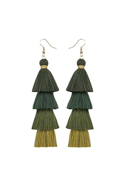 EFAYN.RO Women's earrings, cheerful model with multiple tassels, long, colorf...