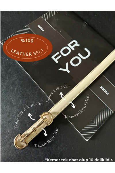 Fiori Genuine Leather Curved Long Buckle Thin Women's Belt, Coat Belt, Shirt ...