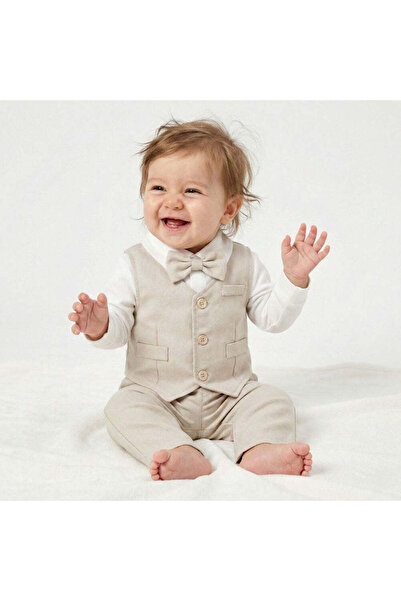 Kidohug Costum elegant pentru băieți, Little Vanilla, bej