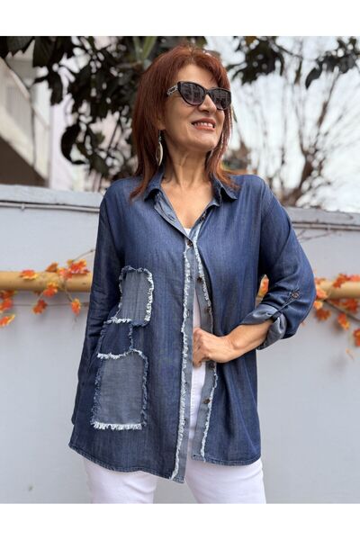 DenizEge Liyosel Patchwork Denim Shirt