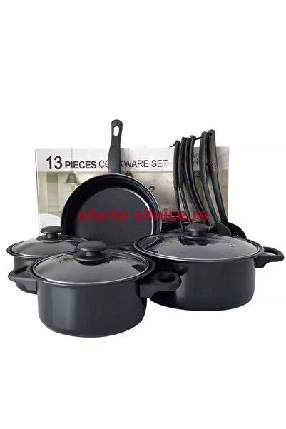 China Made 13 Piece Pots and Pans Set – Non-Stick, Glass Lids