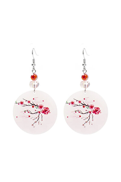 EFAYN.RO Women's earrings, special floral pattern, round pendant, delicate ac...