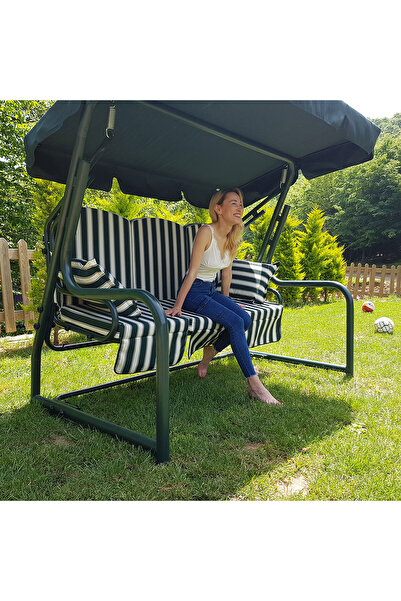 stratecht Luxury Fantasy 3 Kişilik Yatarlı Bahçe Salıncağı Su Geçirmez Minder...