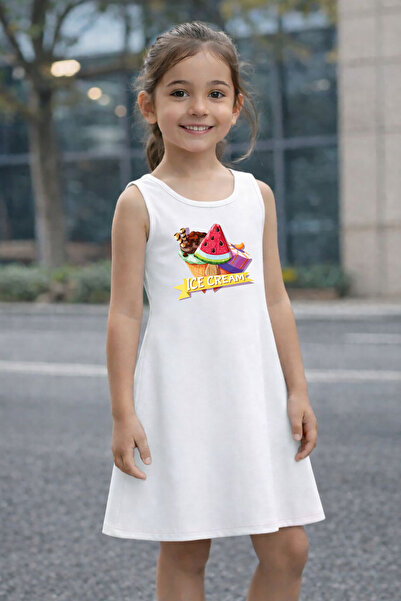 CACTUS COLLECTION ROCHIE DE VARĂ PENTRU FETE CU IMPRIMEU ÎN FORMĂ DE ÎNGHEȚĂTĂ