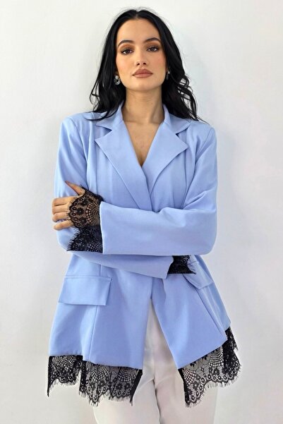 FashionForYou Maelis elegant jacket, with lace and contour stitching, Baby Bl...