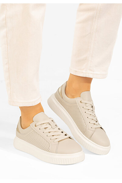 B T Shoes Sneakers dama piele Ginetta bej