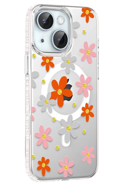 Joko غطاء SVL-SHOP لهاتف iPhone 14 Floral Magsafe (213208) - برتقالي