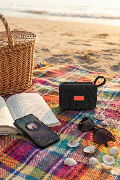 ALLMUG TBS101 5W 5.3 Bluetooth Mini Hoparlör Askılı Siyah Taşınabilir Speaker
