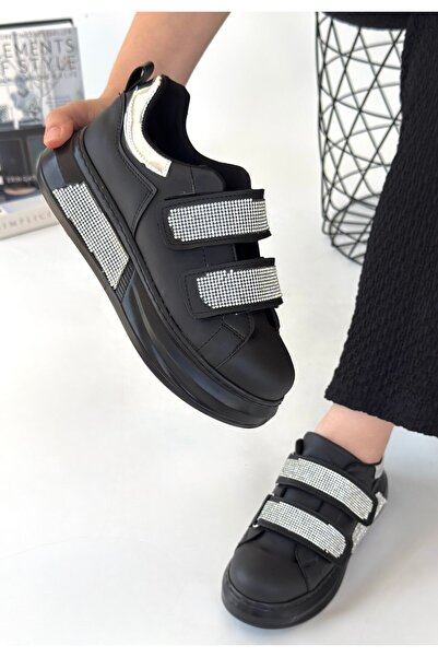 WE&ME Nino Black Skin Velcro Sneakers