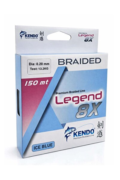 Kendo Legend X8 150m Ice Blue Braided Fishing Line 0.12mm