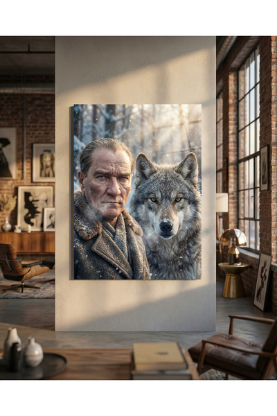 ASFA ART DEKOR Atatürk Cam Tablo, Mustafa Kemal Atatürk, Cam Tablo, Ofis Tabl...