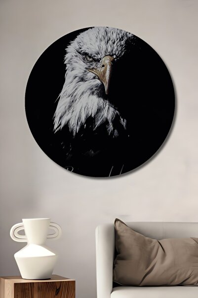 Novellea Dekoratif Ahşap Yuvarlak Kartal Beşiktaş Tablosu Ev/Ofis/İşyeri/Salo...