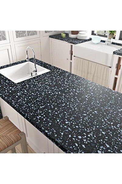 OEM Self-adhesive wallpaper, black vinyl, black granite pattern, 60X300 cm, H...
