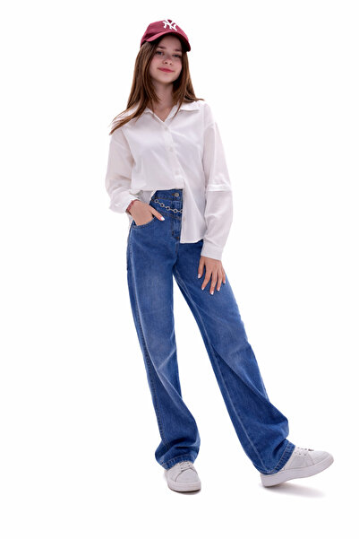 GİYİCEM TEKSTİL Kız Çocuk Basic Yakalı Gömlek 3167