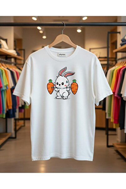 playwear Μπλουζάκι με στάμπα Bol Kalıp Rabbit Gym Design