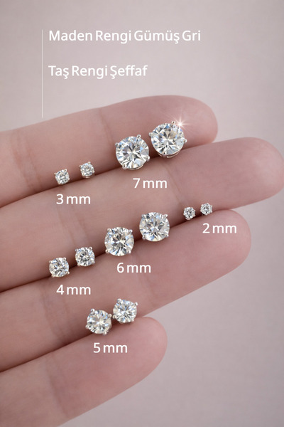 Mu Minamu Uzun Ömürlü Zirkon Tektaş Küpe – Rodyum Kaplama Minimal Günlük Küpe