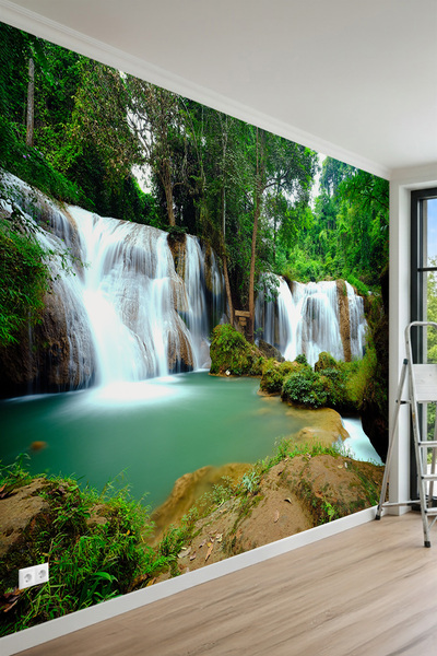 MİRAZAWALL Derinlik Efektli Şelale Manzaralı Tek Parça Tekstil Duvar Kağıdı