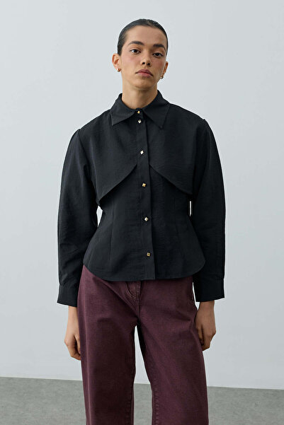 Fahhar Rüzgarlıklı Gömlek Siyah