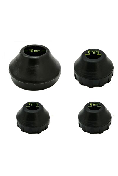 Mikasso Tel Sandalye Masa Sehpa Ayak Pabucu 10 Mm (20 ADET) Siyah
