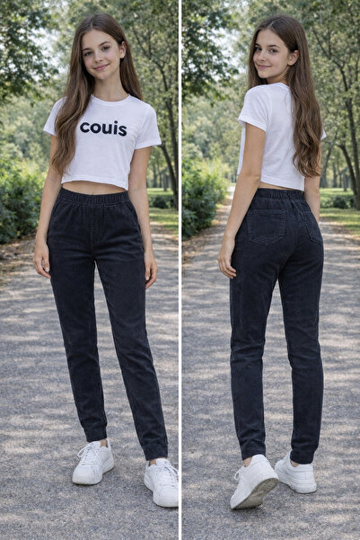 couis Adult Girl Child Thin Velvet Elastic Waistband