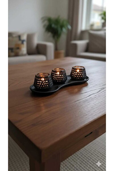 Rivon Desing YUTON 3'lü tabaklı mumluk