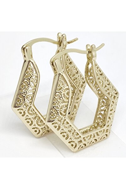 Milena 14k Gold Plated Earrings in Two Layers, Hypoallergenic, -Size 3.5cm
