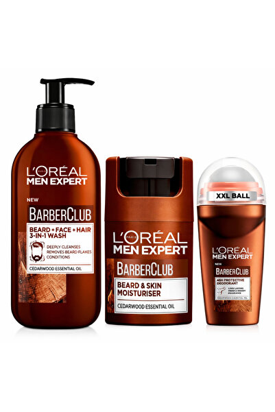 L'Oreal Paris Men Expert Barber Club 3'lü Set - Yıkama Jeli 200ml + Nemlendir...