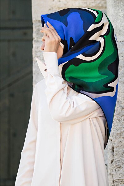 Vissona 100% نسيج قطني طويل حرير مموج S أزرق بلون الكوبالت أخضر زمردي اللون 9...