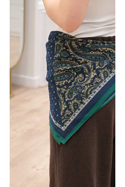Jerie وشاح بنمط عرقي مزدوج 70x70 سم