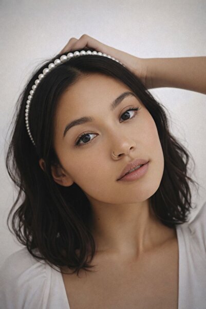 AresTokaAksesuar تاج لامع عالي الجودة مرصع باللؤلؤ