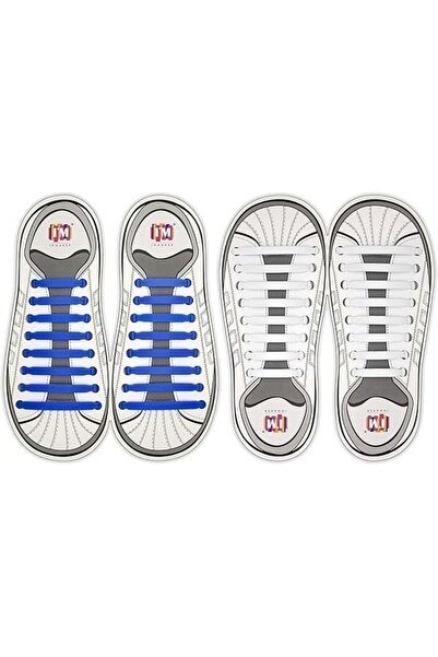 Inmaker Set of 2 pairs of silicone shoelaces for teenagers, 16 pcs/set, white...