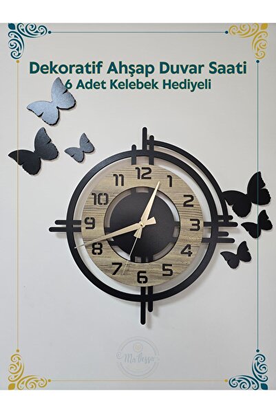Ma'Vessa Ceas de perete decorativ din lemn - Cadou decorativ
