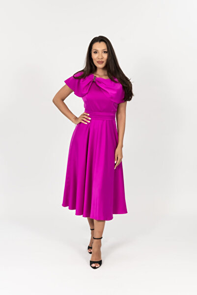 Gorgeaux Stefana Elegant Pink Midi Dress - XXL(44)