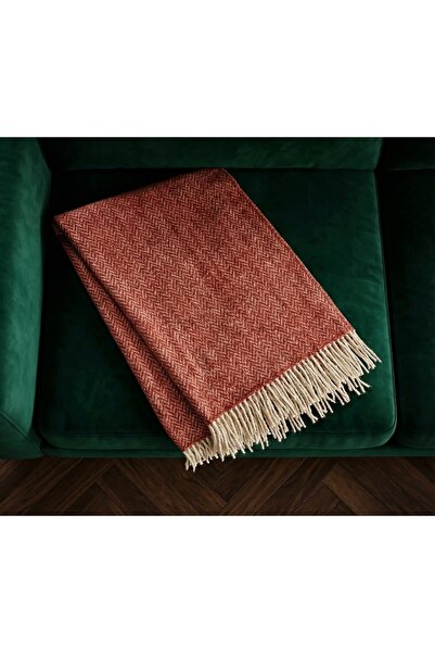 Ars Natural %80 Yün Lüks Balıksırtı Herringbone TV Battaniyesi - Yumuşak Kolt...
