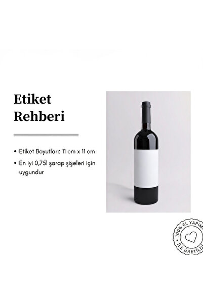 memyap Happy Birthday Şarap Şişesi Etiketi – Kişiye Özel Doğum Günü Hediye Etiketi (11 × 11 cm)