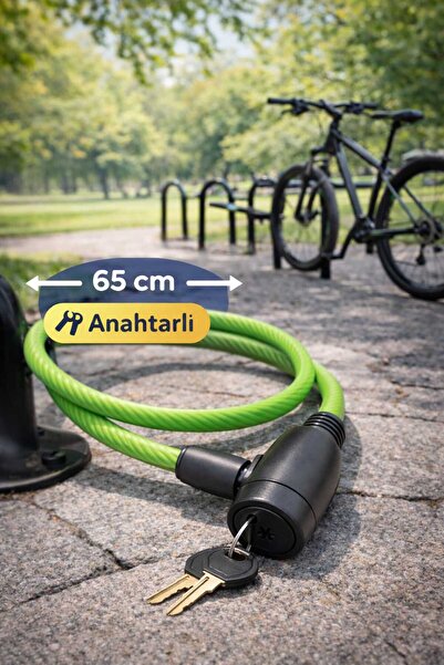 ASG BİSİKLET, SCOOTER MOTORSİKLET KİLİDİ 7MMX65CM ÇELİK ÇİFT ANAHTARLI